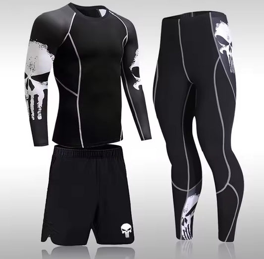 Hoothy Ensemble Compression Homme Ensemble De Sport De Course À Pied pour Homme Running Top Tenue sport feetness,yoga