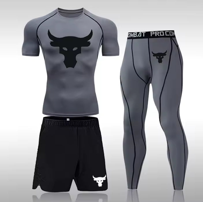 Hoothy Ensemble Compression Homme Ensemble De Sport De Course À Pied pour Homme Running Top Tenue sport feetness,yoga